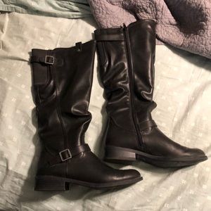 Black Just Below the Knee Boots